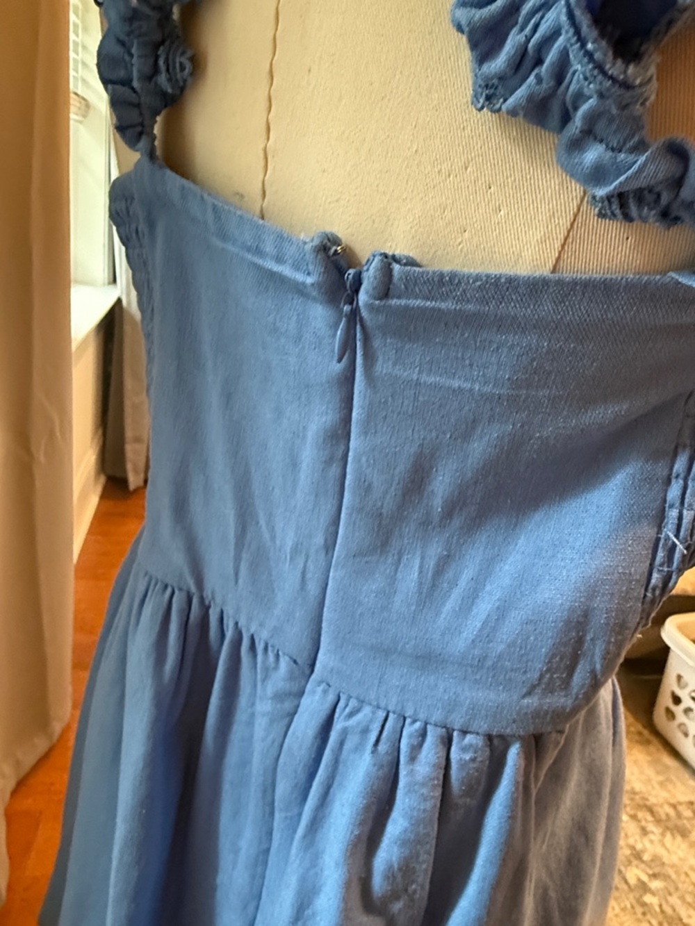 Altar'd State Powder Blue Ruffle Strap Dress - Picture 4 of 4